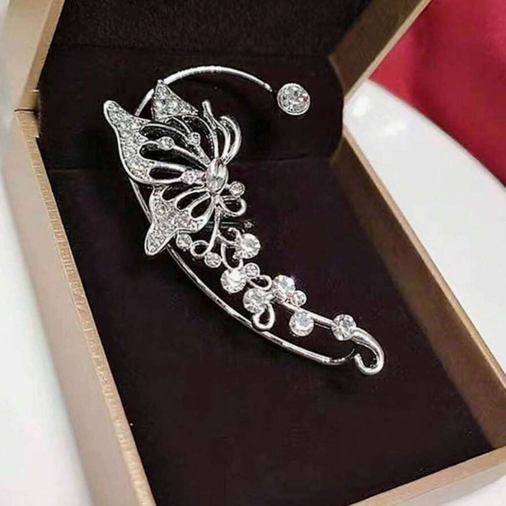 Butterfly Rhinestone Ear Clip